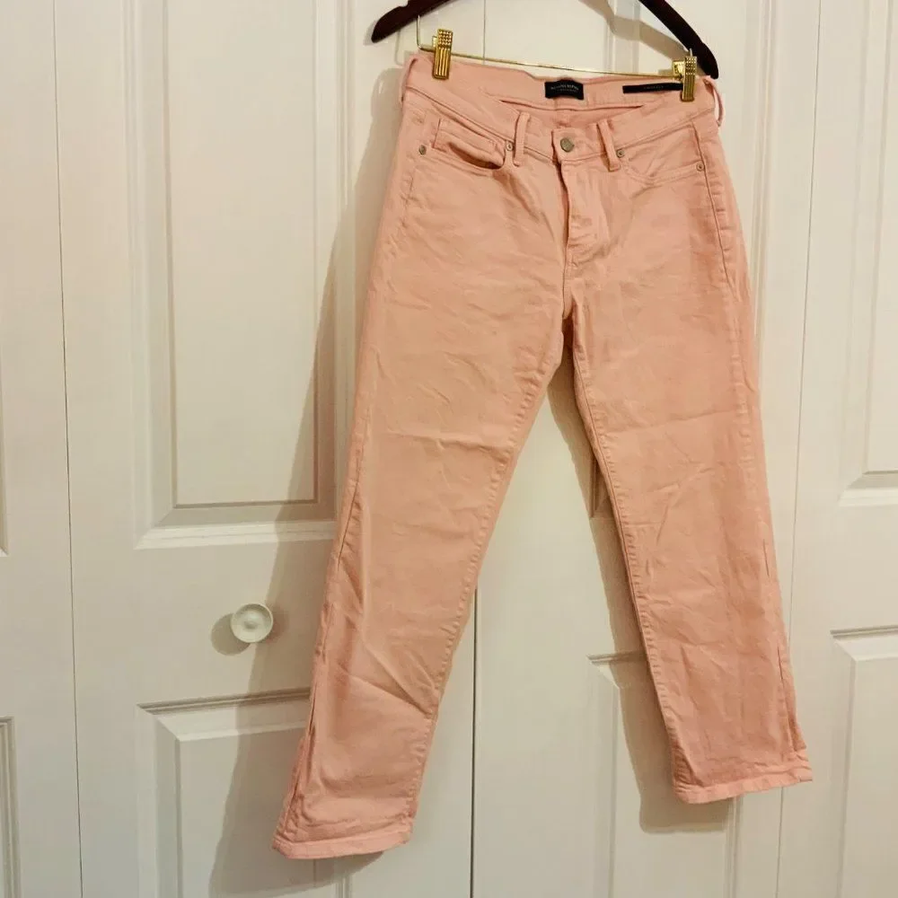 Banana Republic Jeans Blush Pink Girlfriend Crop Stretch Mid Rise Size 27